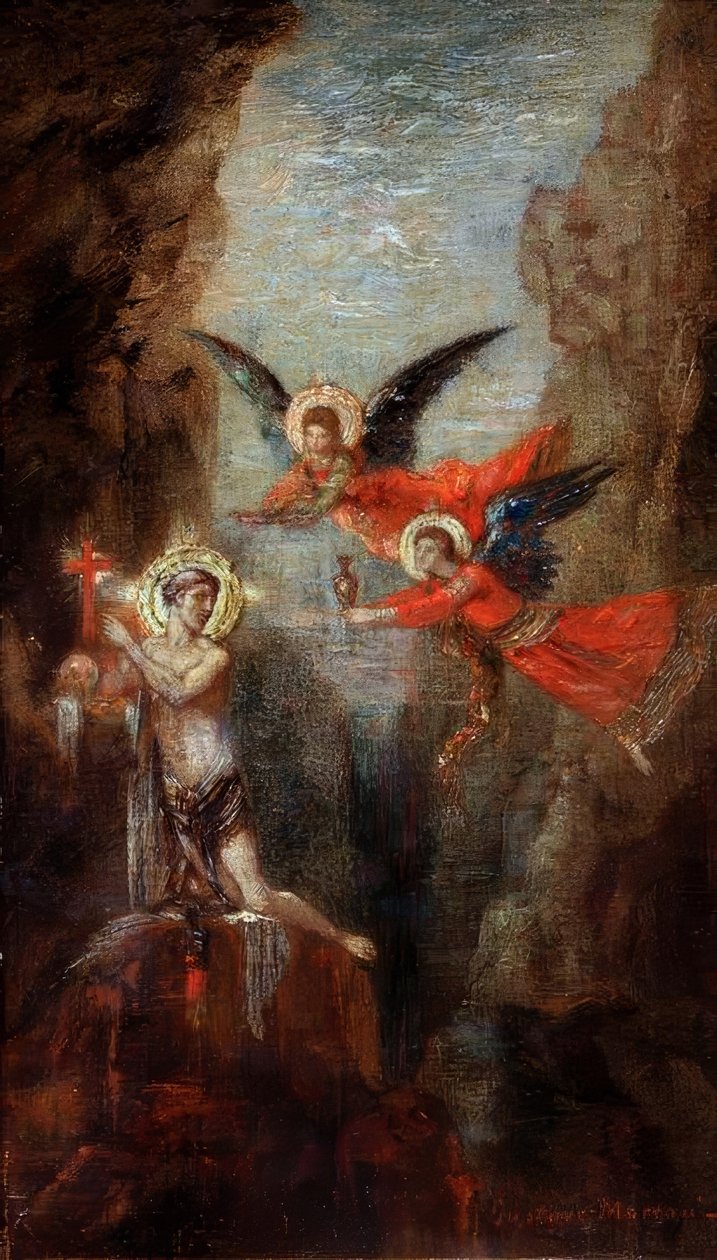 Een heilige in de woestijn door Gustave Moreau