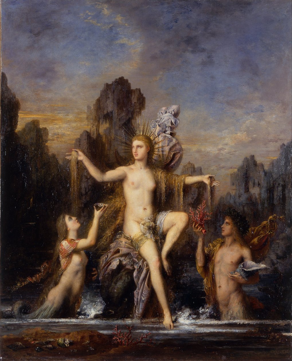 Venus die uit de zee oprijst door Gustave Moreau