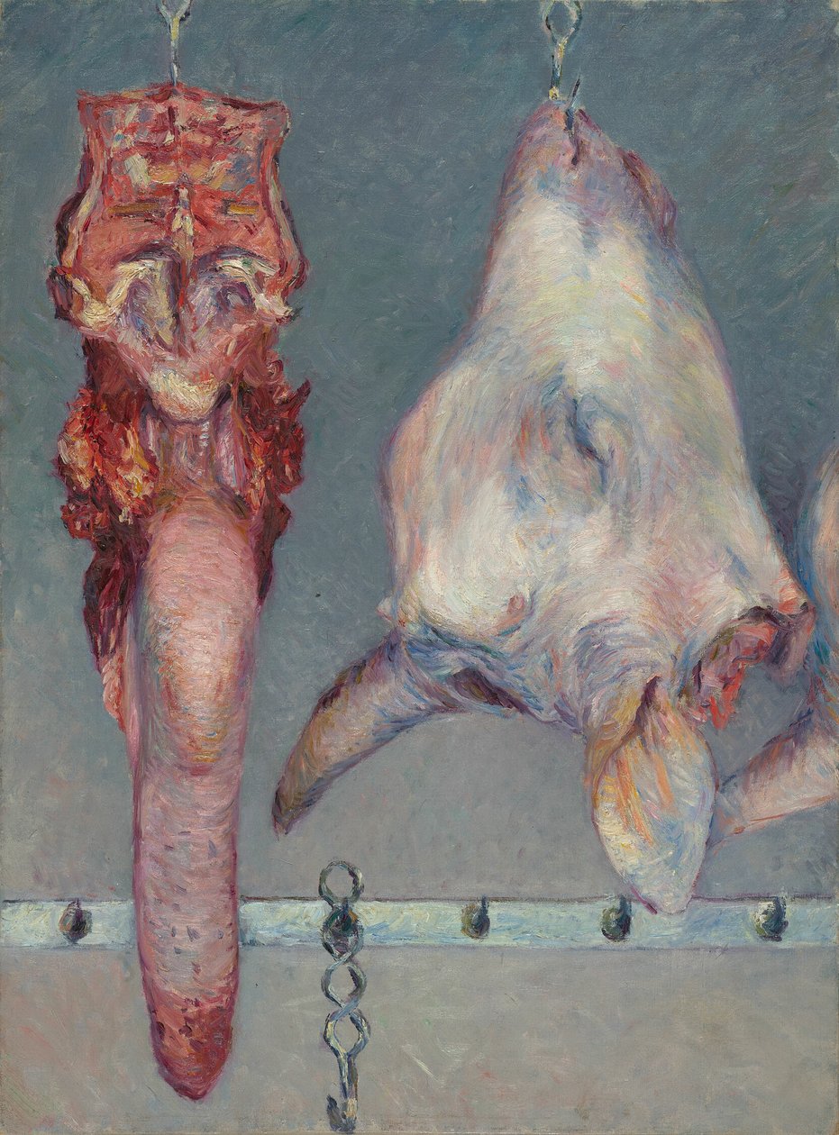 Kalfskop en ossentong door Gustave Caillebotte