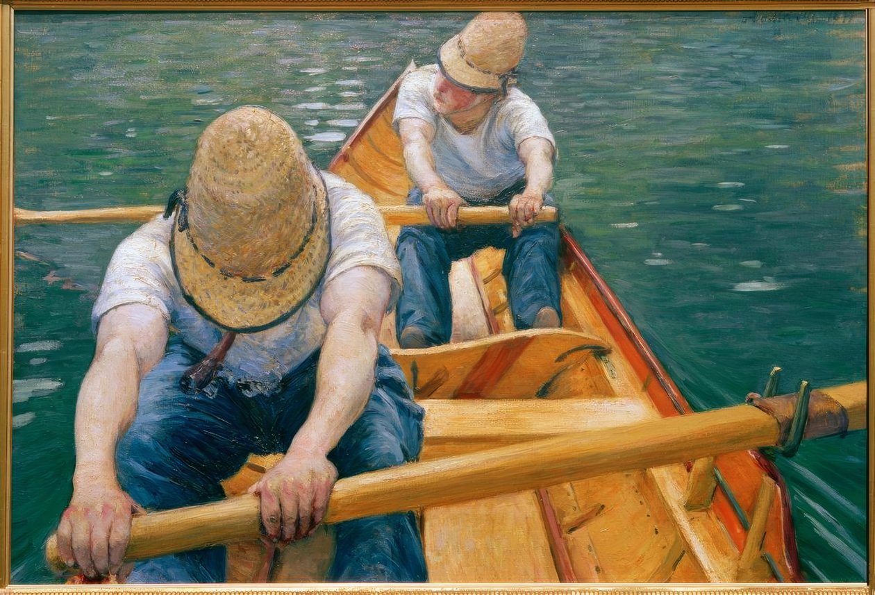 Roeiers op de Yerres door Gustave Caillebotte