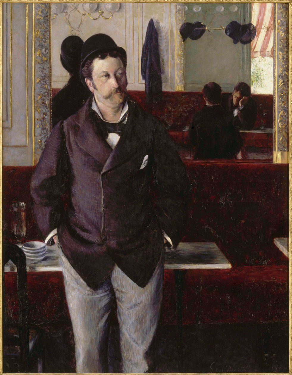 In een café door Gustave Caillebotte