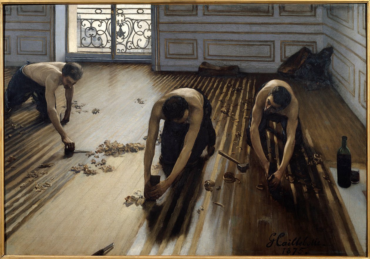 Parket schaven door Gustave Caillebotte