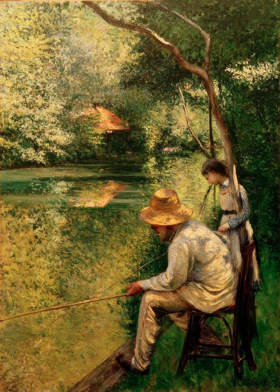 Vissen door Gustave Caillebotte