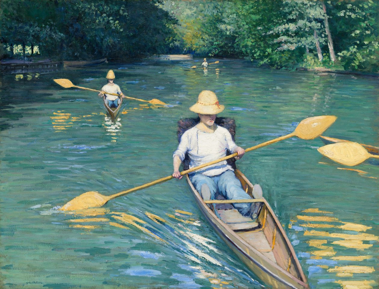 Skiffs door Gustave Caillebotte