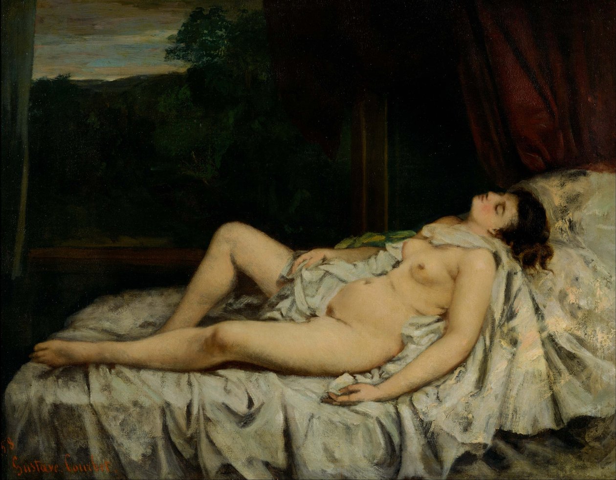 Naakt slapen door Gustave Courbet