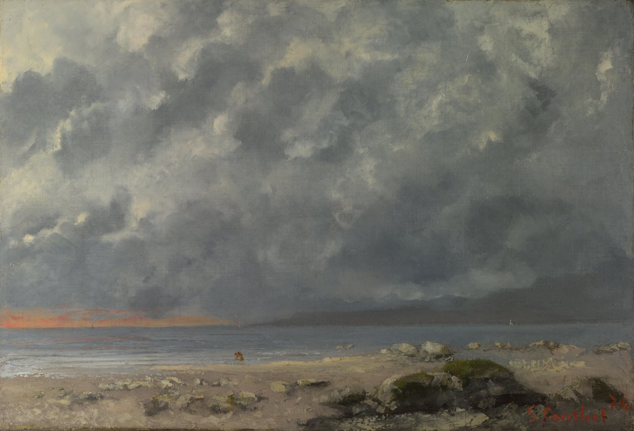 Strandscène door Gustave Courbet