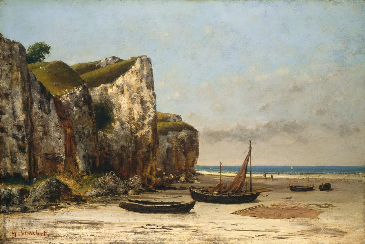 Strand in Normandië door Gustave Courbet