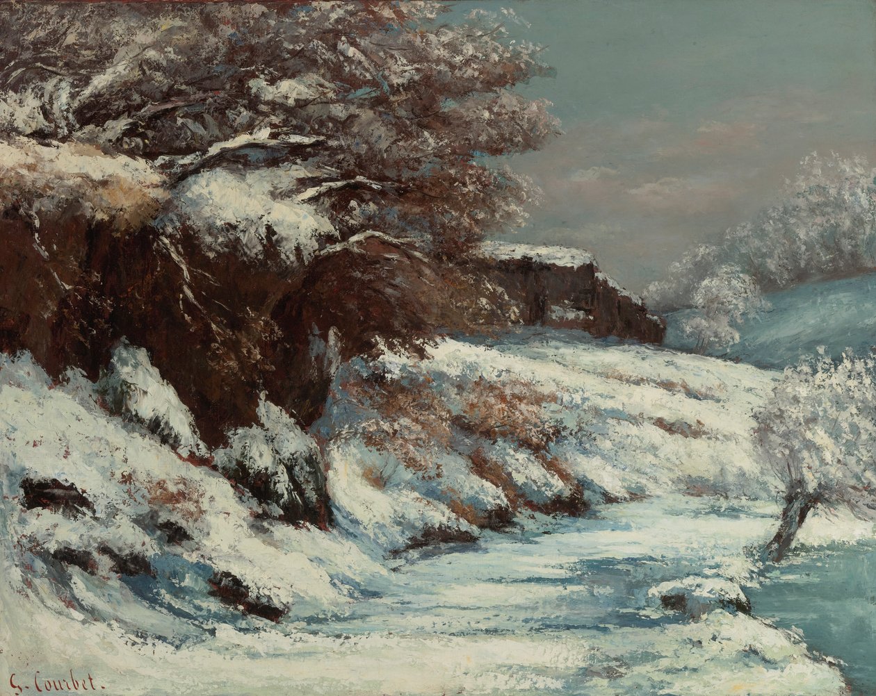 Sneeuweffect, 1867-1868 door Gustave Courbet