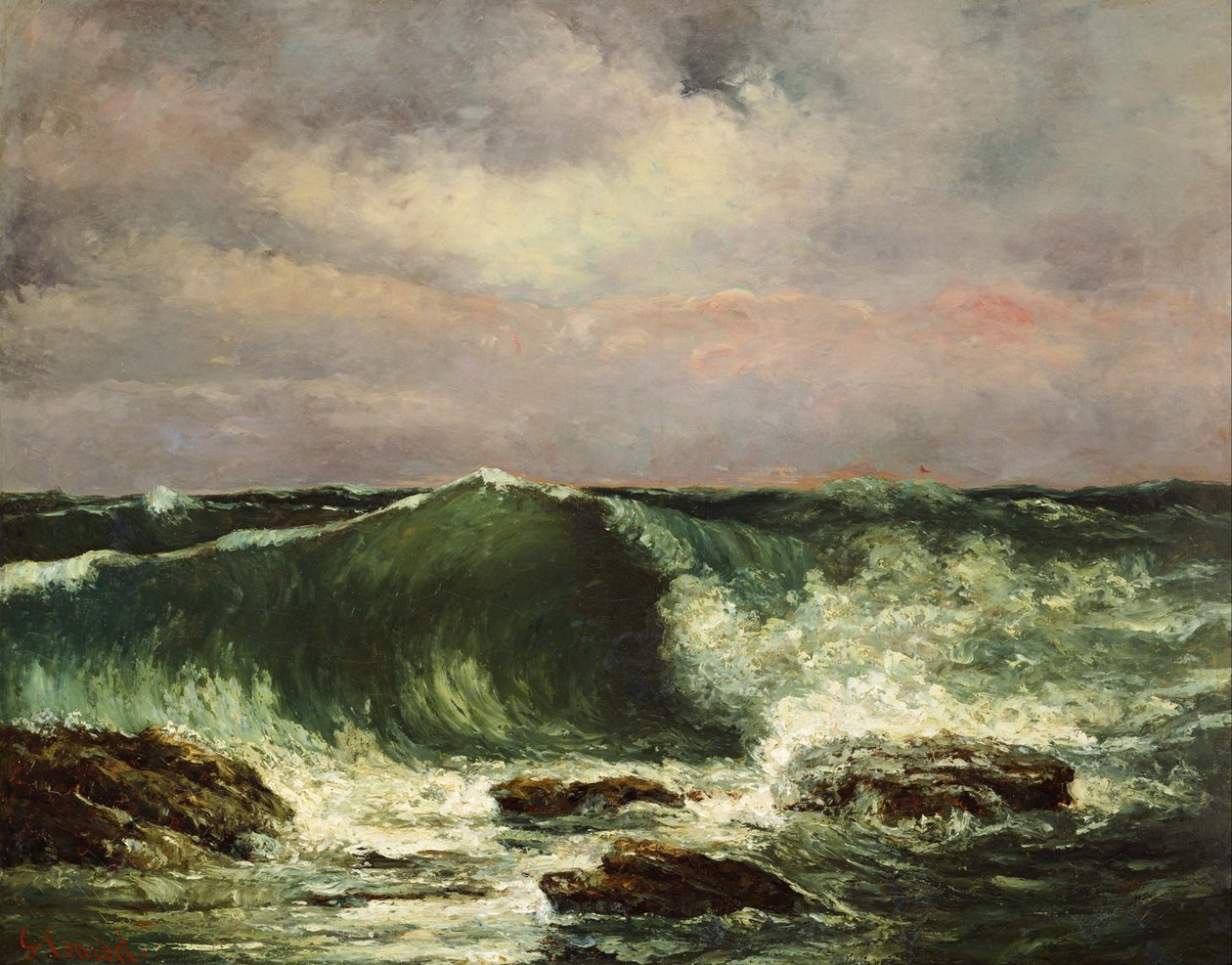 Frans:  La vague De golf door Gustave Courbet