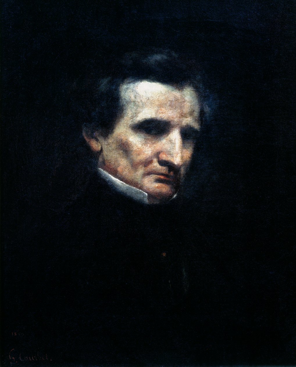 Hector Berlioz, Franse romantische componist, 1850 door Gustave Courbet