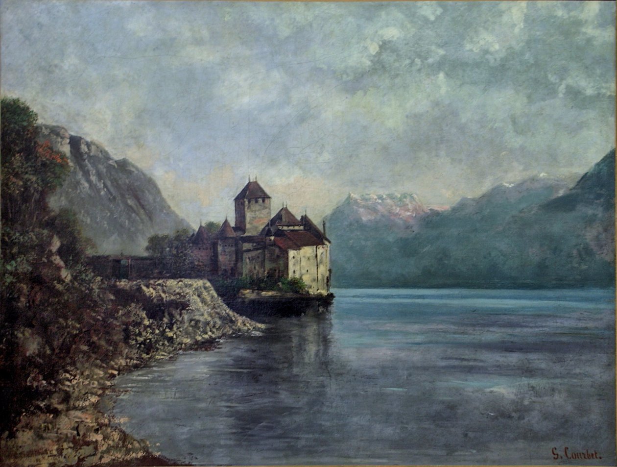 Kasteel van Chillon door Gustave Courbet