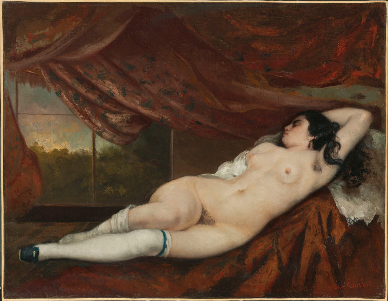 Liggend Vrouwelijk Naakt, 1862 door Gustave Courbet