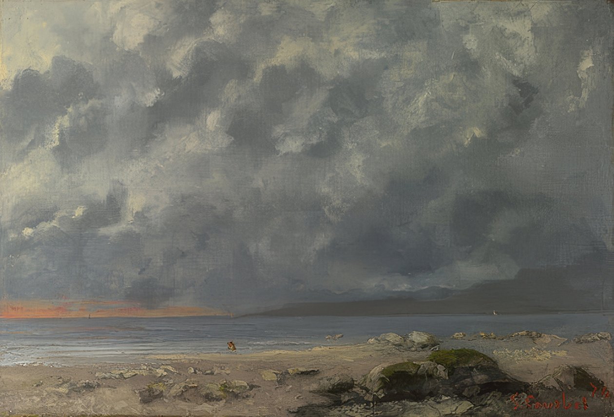Strandscène. 1874 door Gustave Courbet