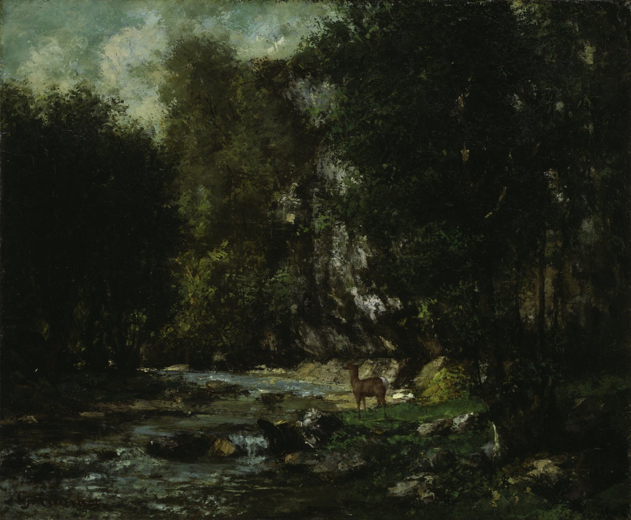 The Brook of Les Puits-Noir door Gustave Courbet