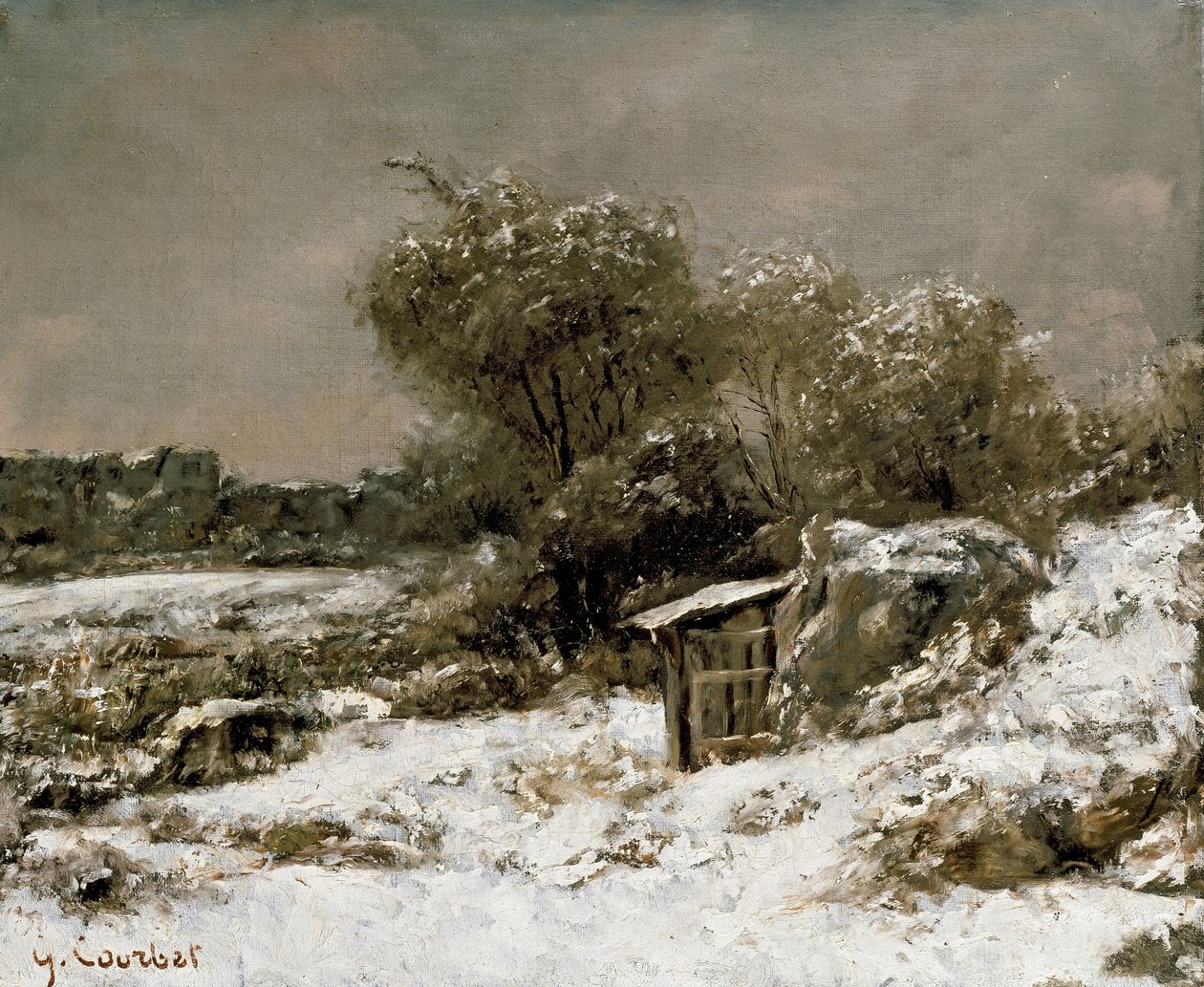 Winterscène, 19e eeuw door Gustave Courbet