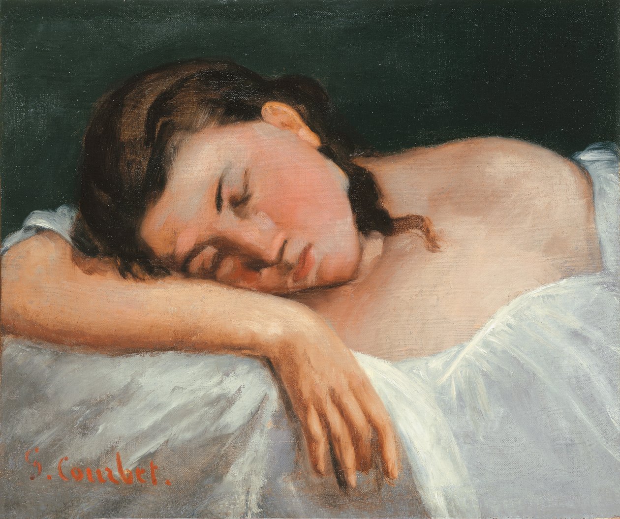 Slapend meisje, 1847 door Gustave Courbet