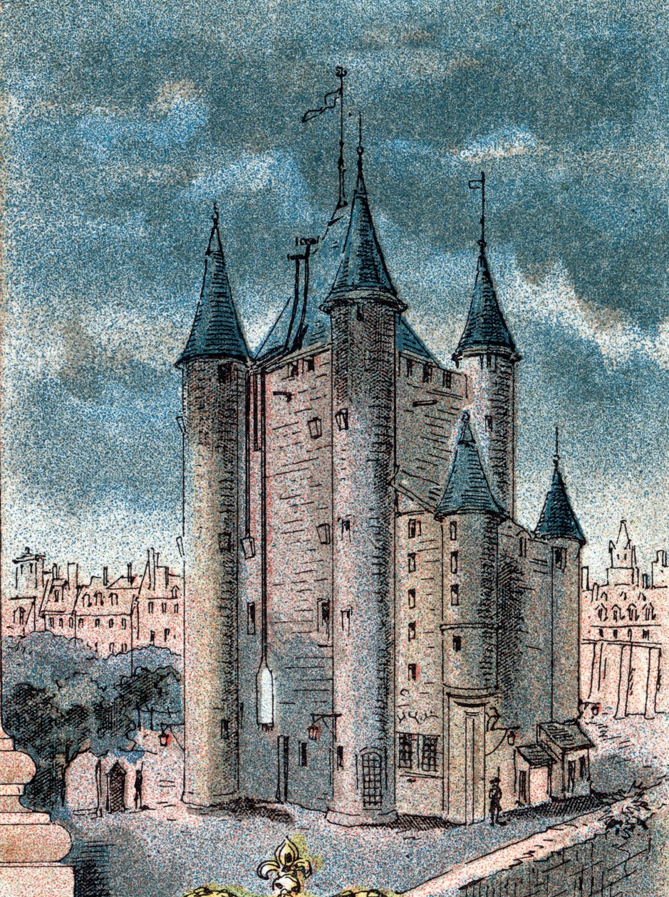 Gezicht op de Tempelgevangenis in Parijs door Gustave Demoulin
