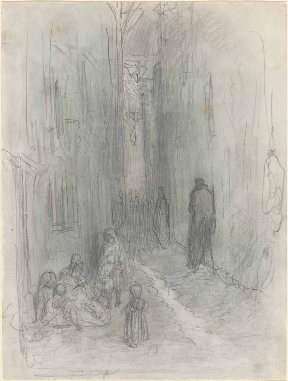 Een achterstraat in Londen door Gustave Dore