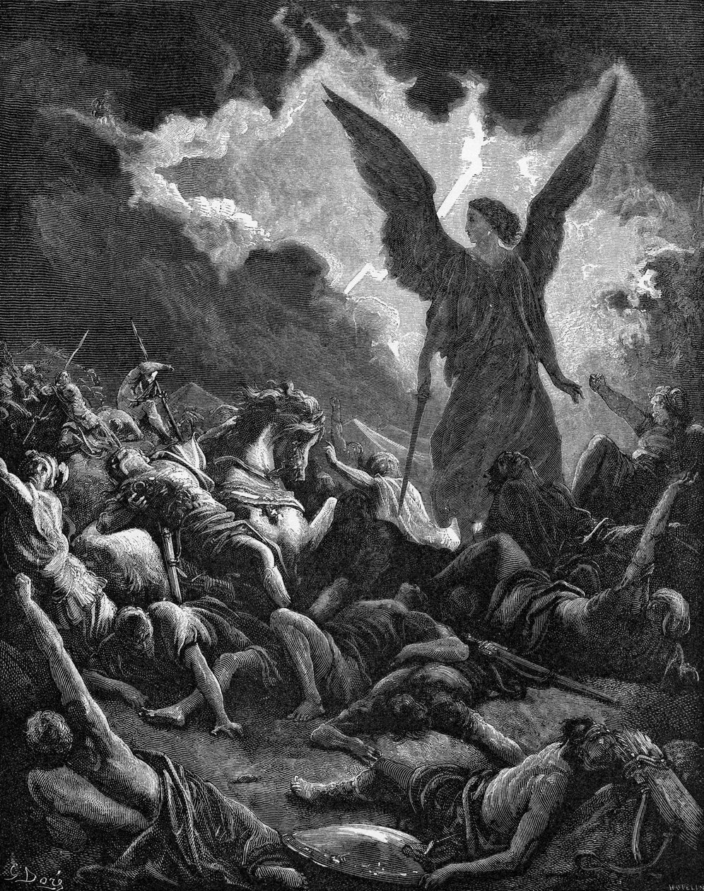 Vernietiging van het leger van Sanherib door Gustave Dore