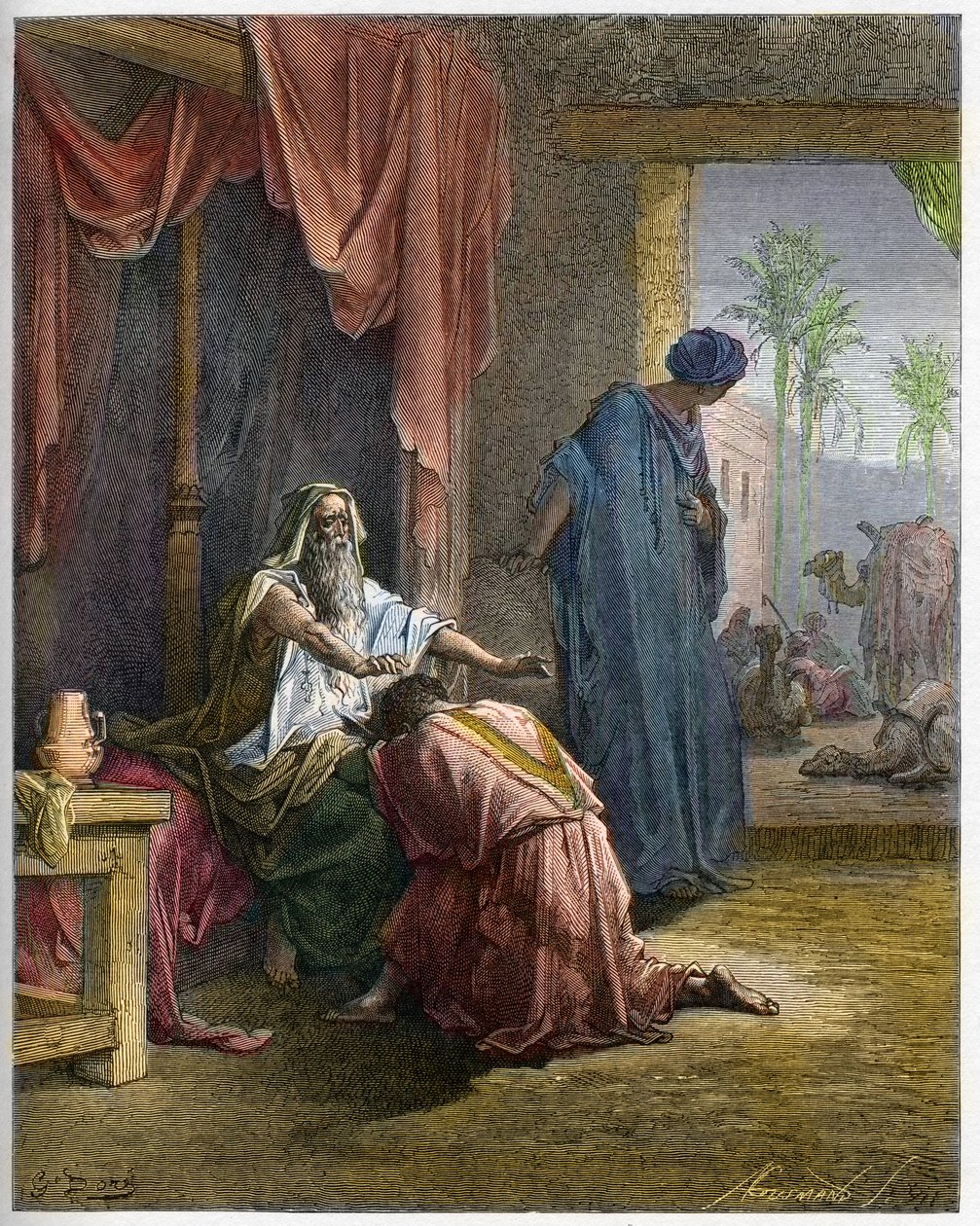 Isaak zegent Jakob - Genesis (27) door Gustave Dore