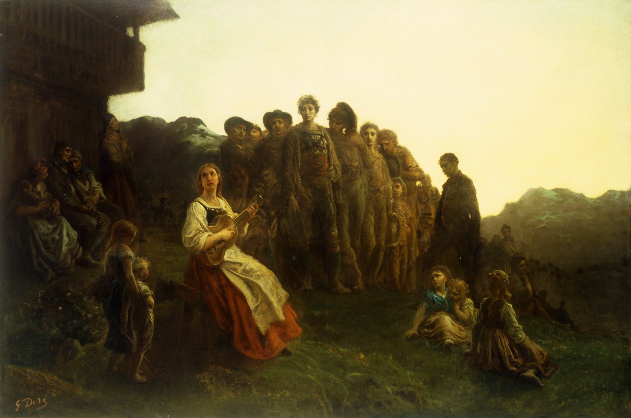 De balladezanger door Gustave Dore