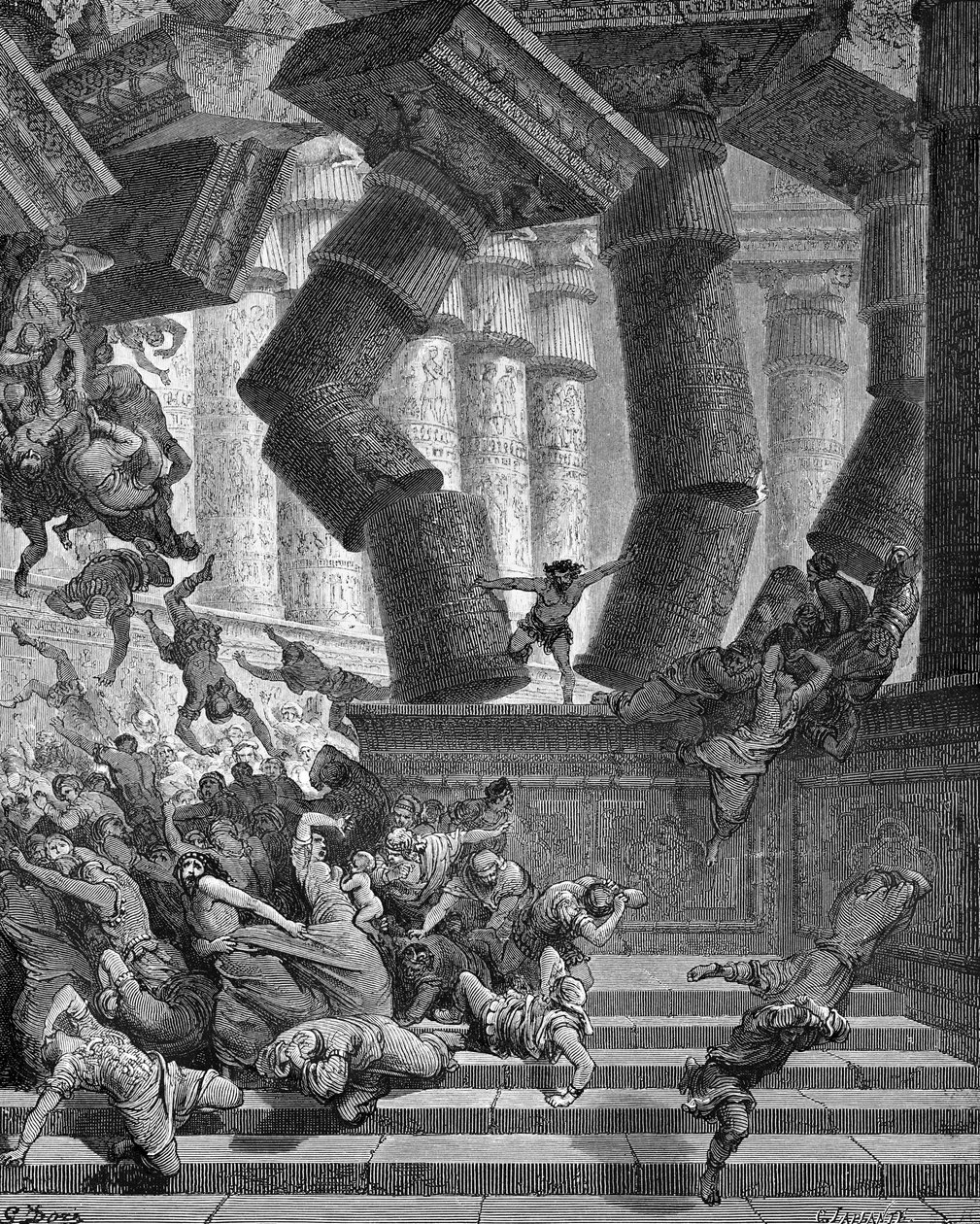 De dood van Samson - Bijbel door Gustave Dore
