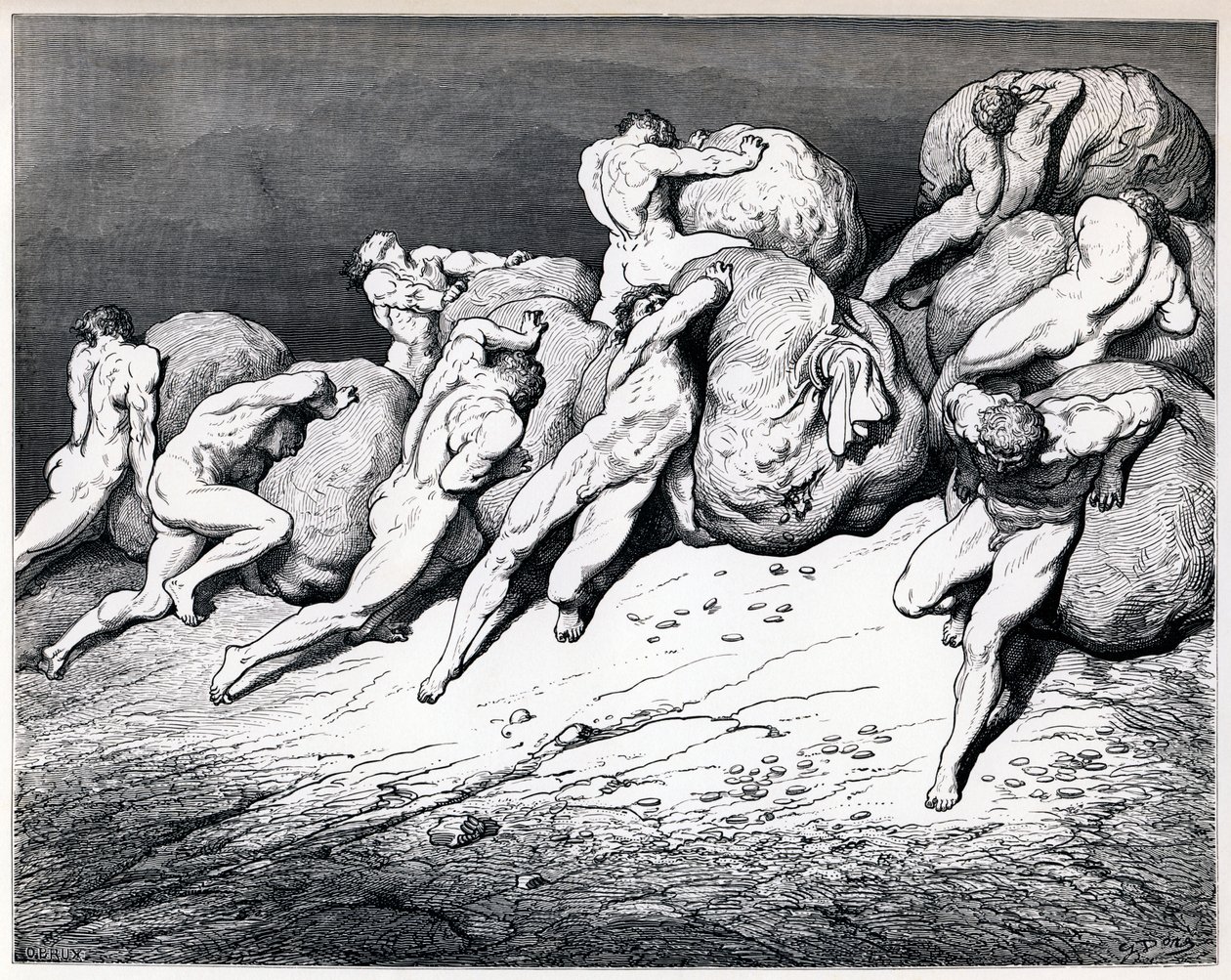 De hamsteraars en verkwisters, 1857 door Gustave Dore