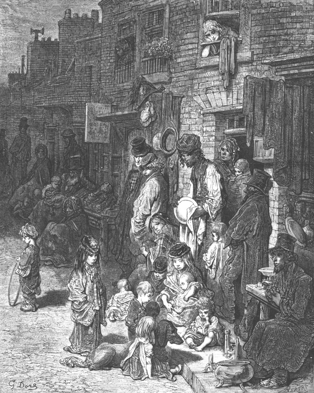 Wentworth Street, Whitechapel, 1872 door Gustave Dore