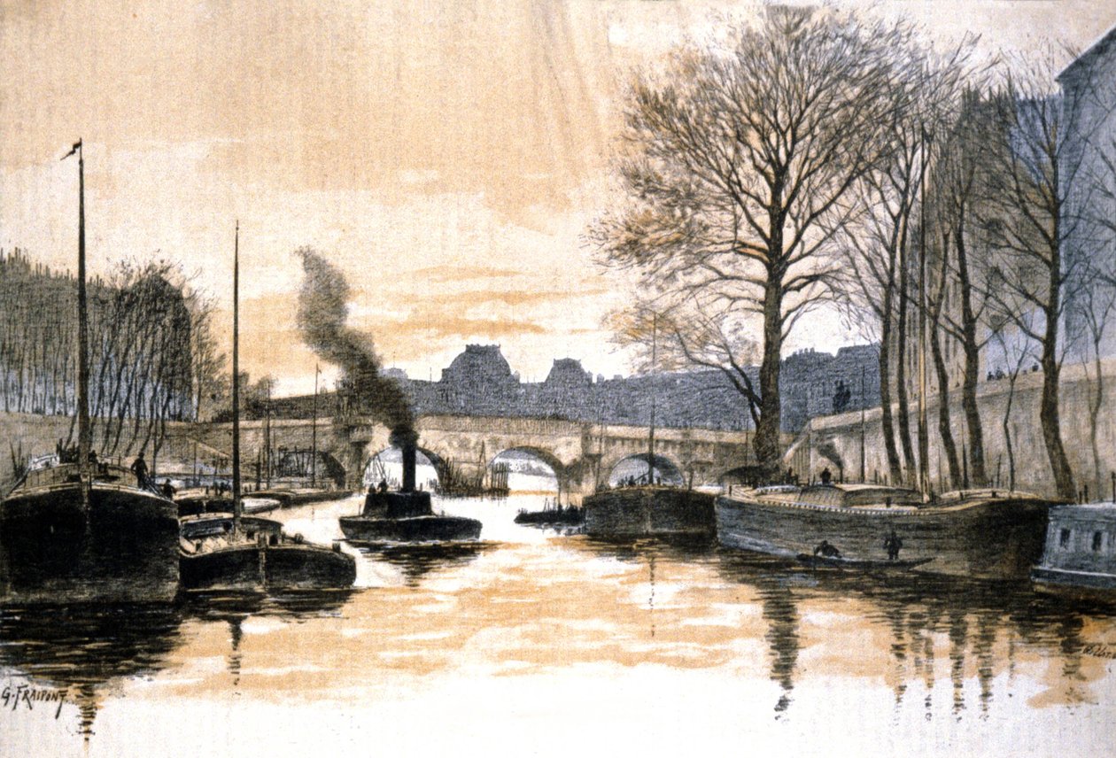 Parijs, Seine en de Pont Neuf door Gustave Fraipont