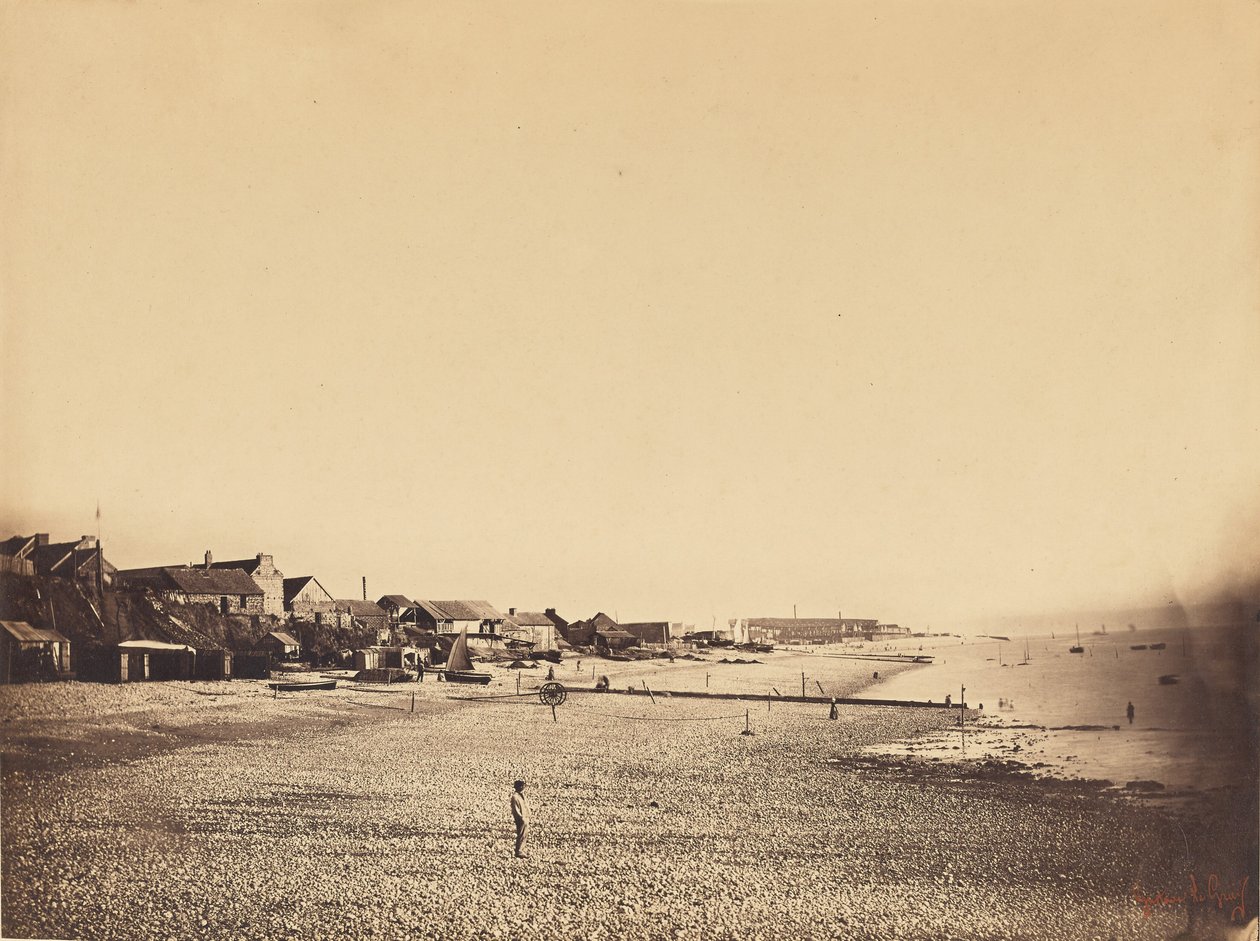 Het strand van Saint-Adresse door Gustave Le Gray