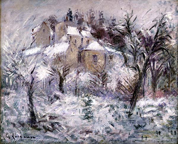 Huizen in Pontoise door Gustave Loiseau