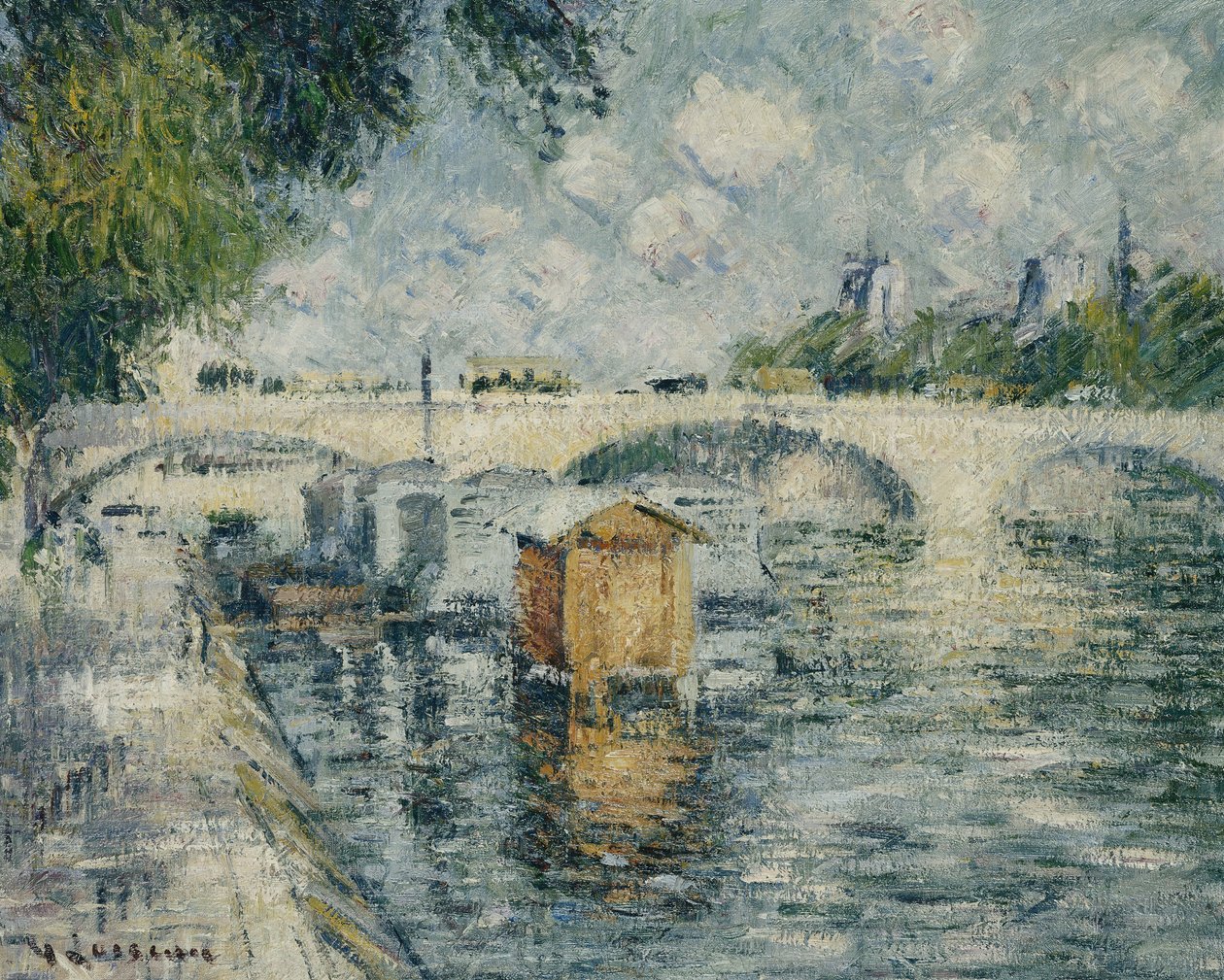 De Pont Louis Philippe, Parijs, 1925 door Gustave Loiseau