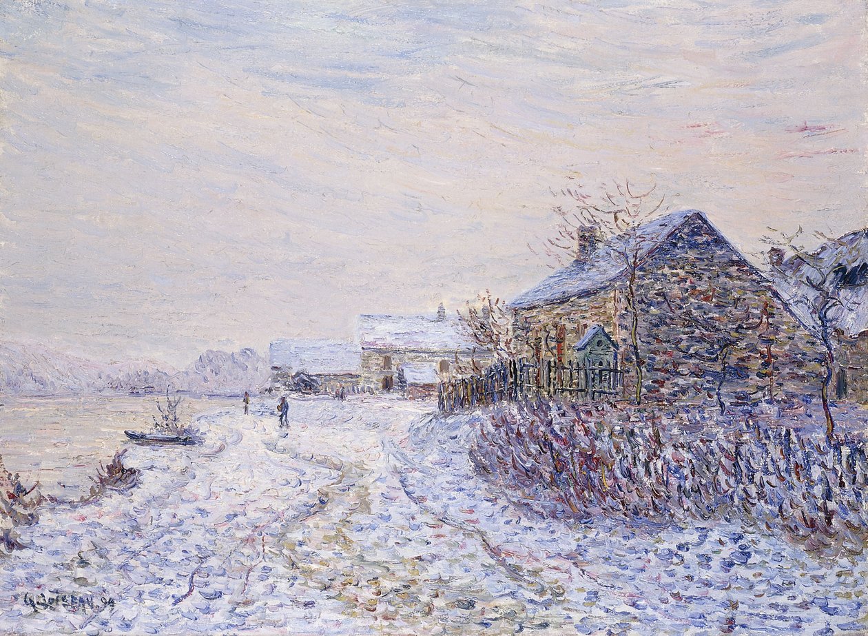 Sneeuw in Tournedos-sur-Seine door Gustave Loiseau