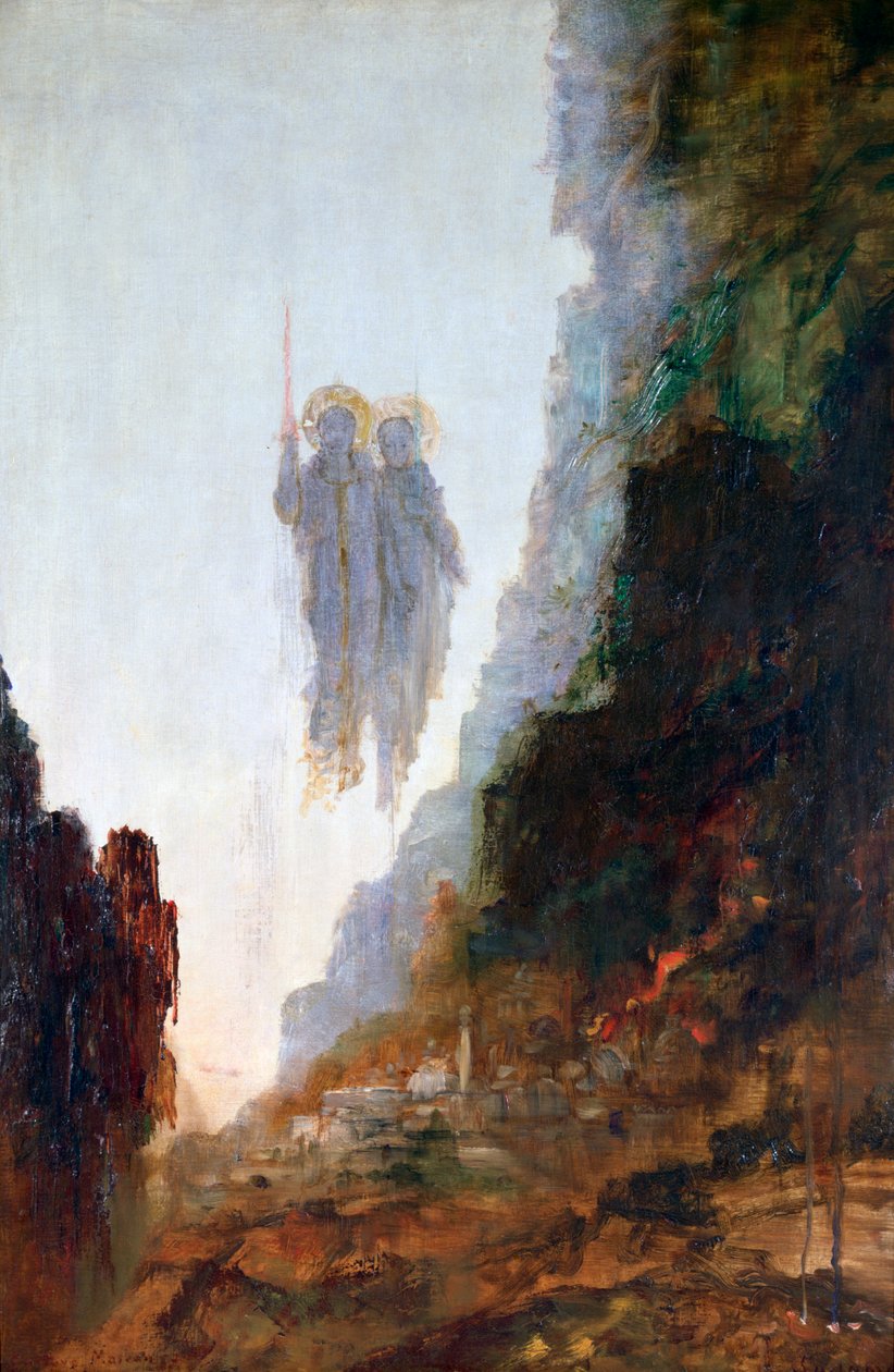 Engelen van Sodom, ca. 1846-1898 door Gustave Moreau
