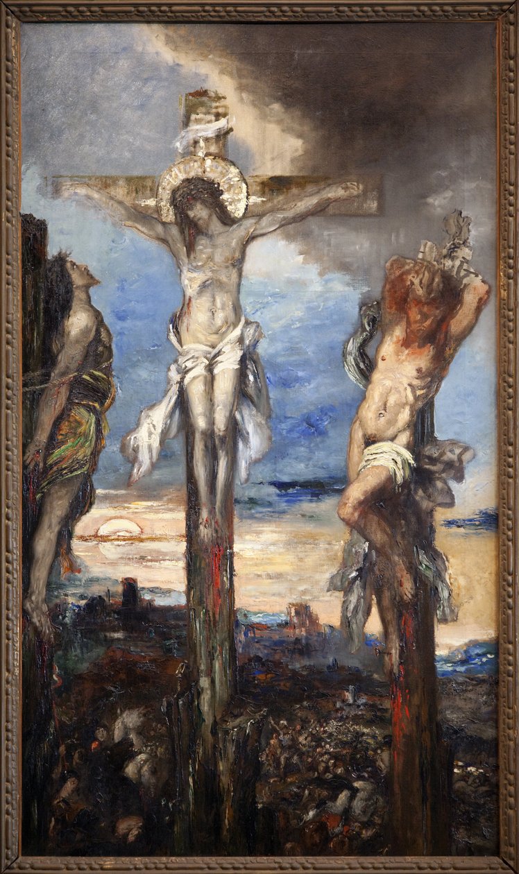 Christus en de twee dieven door Gustave Moreau