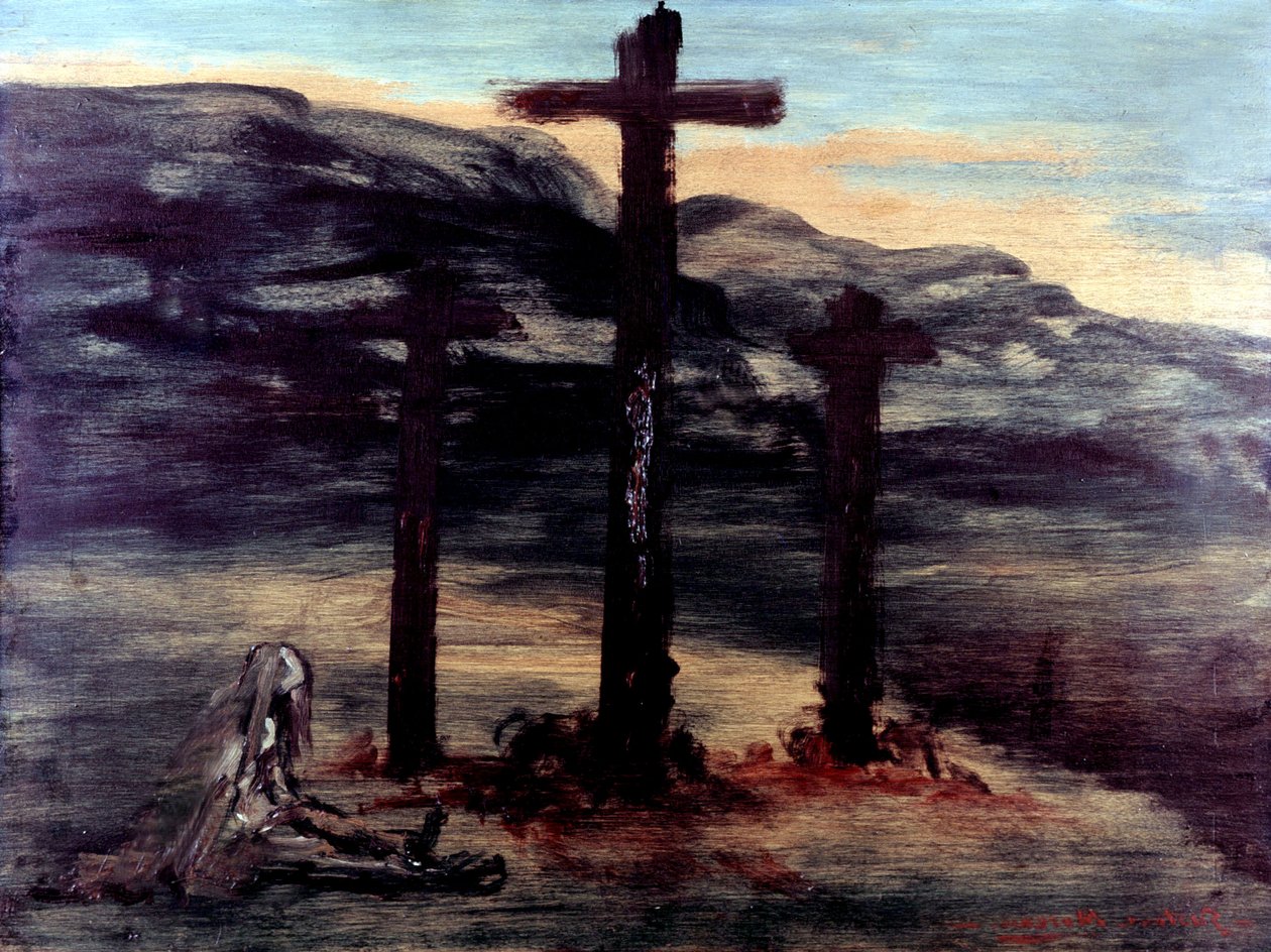 Madeleine op de Calvarieberg door Gustave Moreau