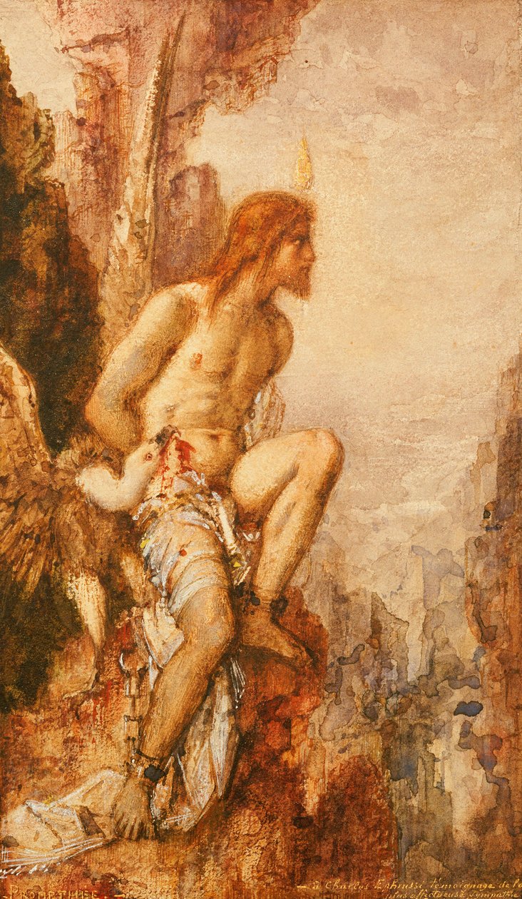 De Marteling van Prometheus door Gustave Moreau