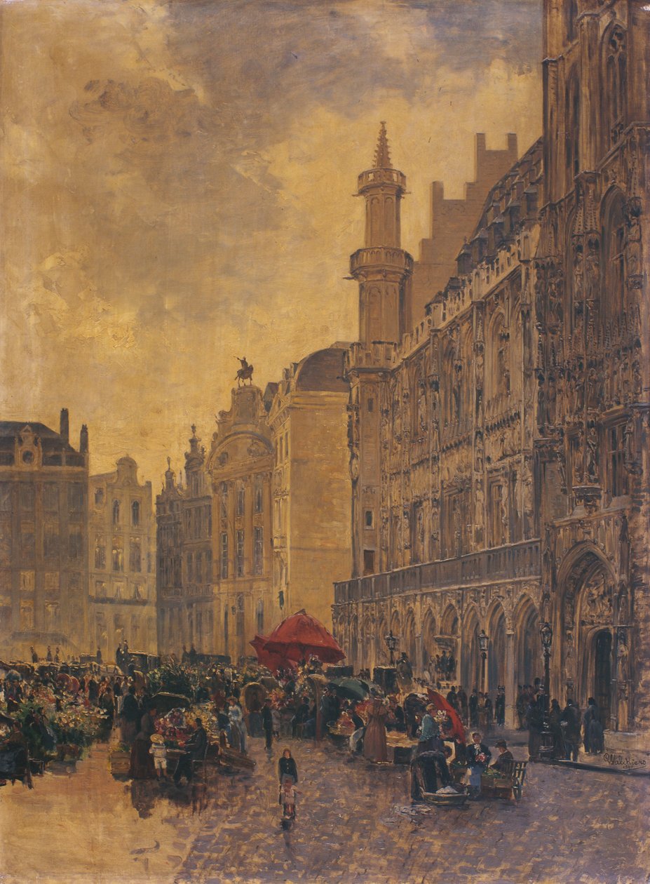 De Grote Markt in Brussel door Gustave Walckiers