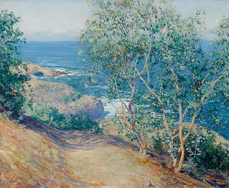 Indische tabaksbomen, La Jolla door Guy Rose