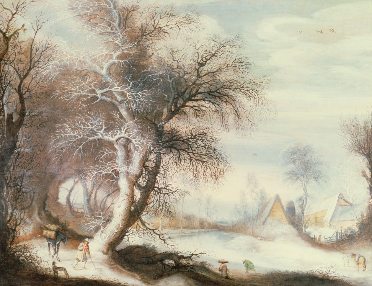 Winterlandschap door Gysbrecht Lytens or Leytens