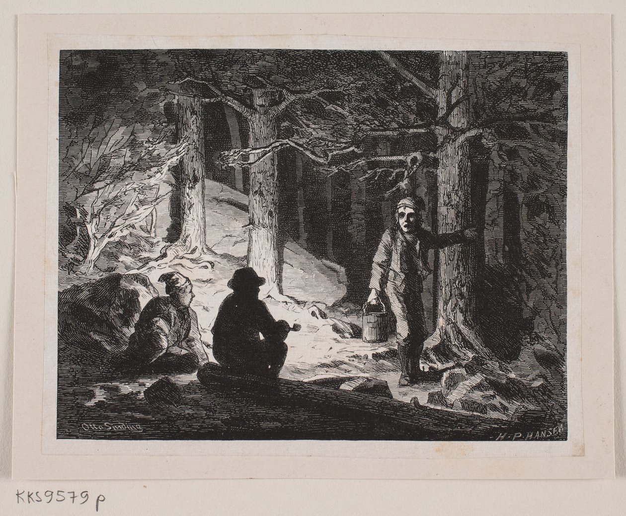 Illustratie voor "Een Zomernacht in Krogskoven" door H.P. Hansen