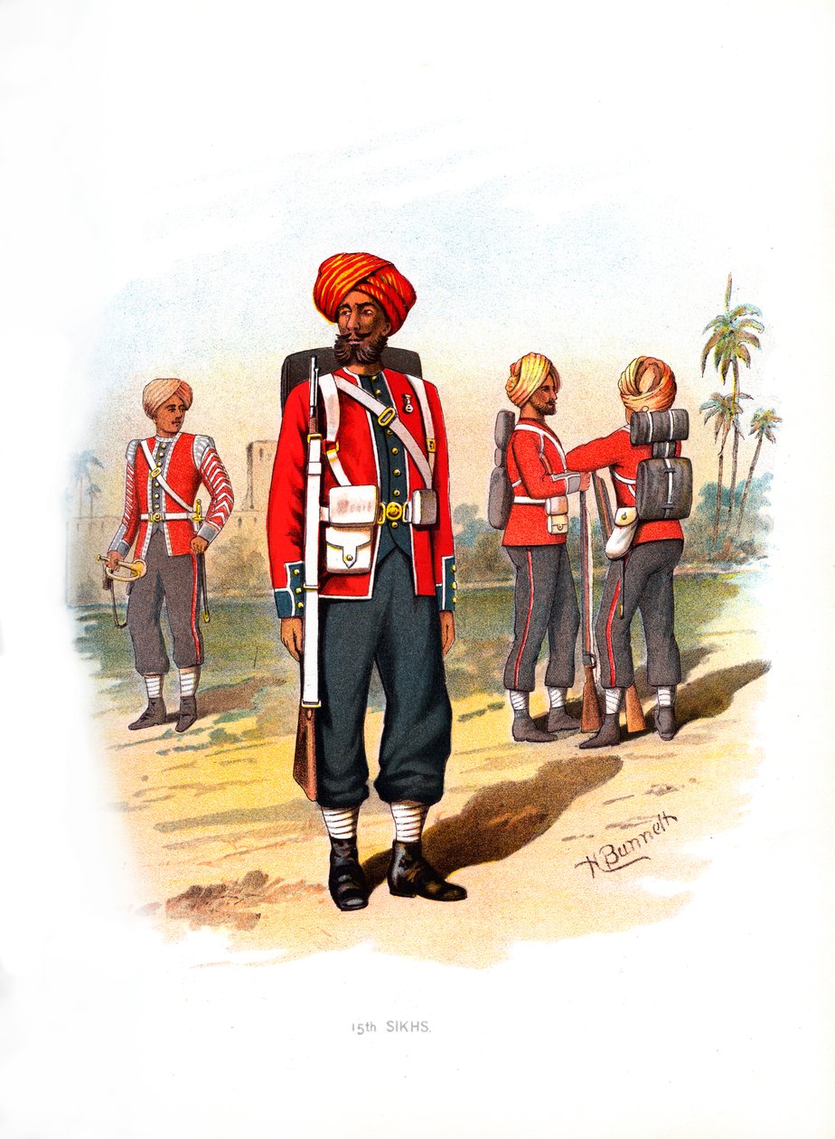 15e Sikhs, ca. 1890 door H. Bunnett