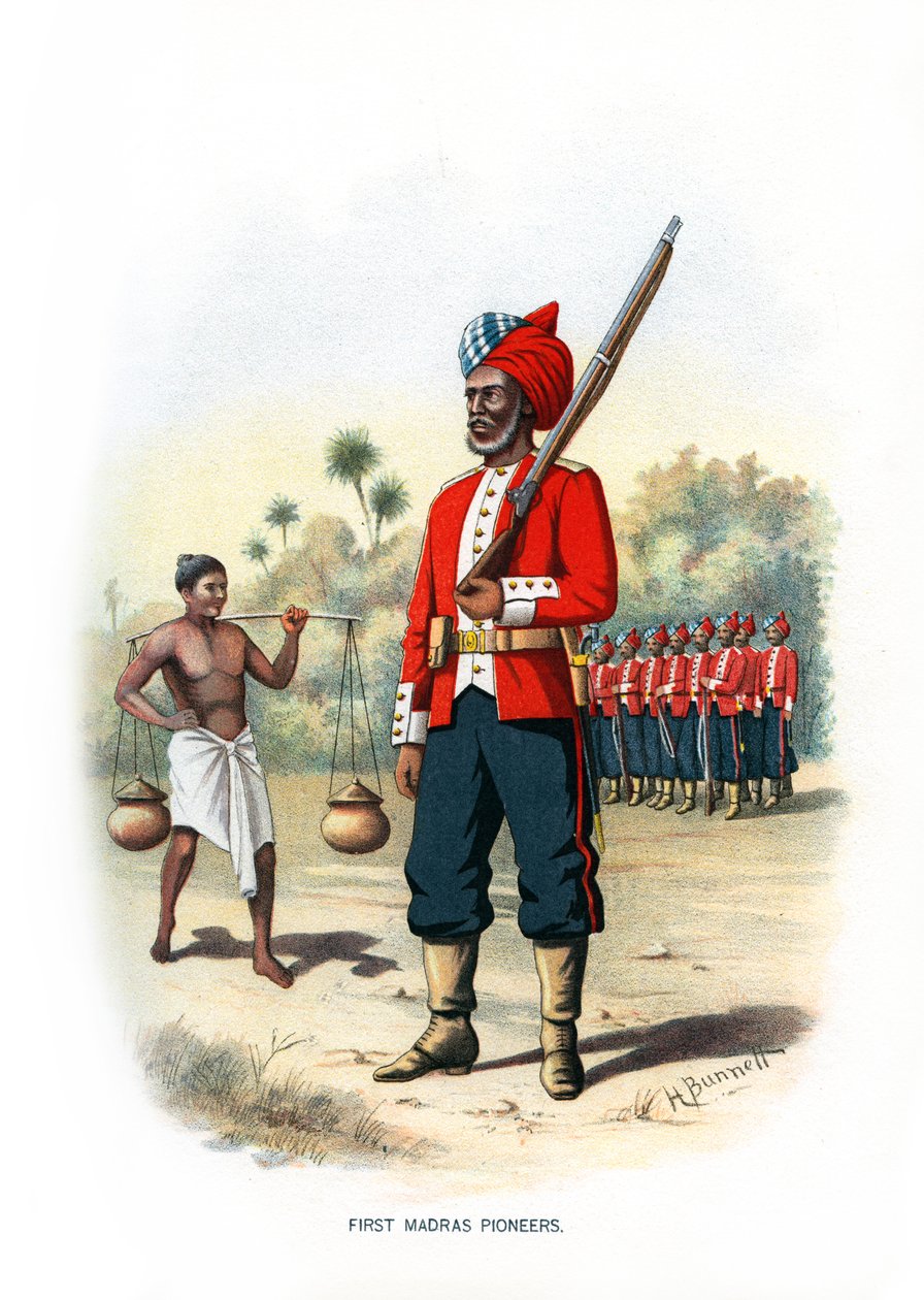 Eerste Madras Pioniers, ca. 1890 door H. Bunnett