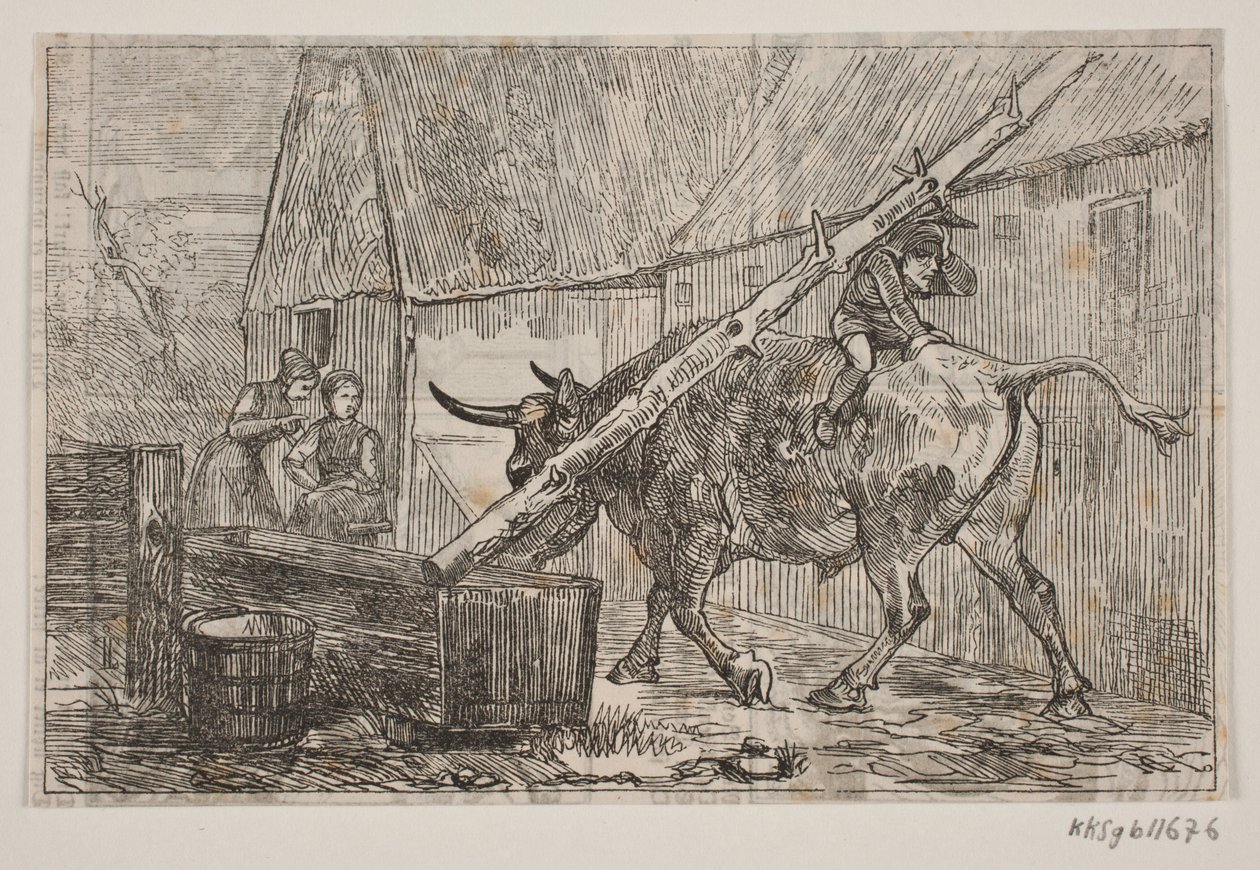 Nissen rijdt op de stier door H. C. Henneberg