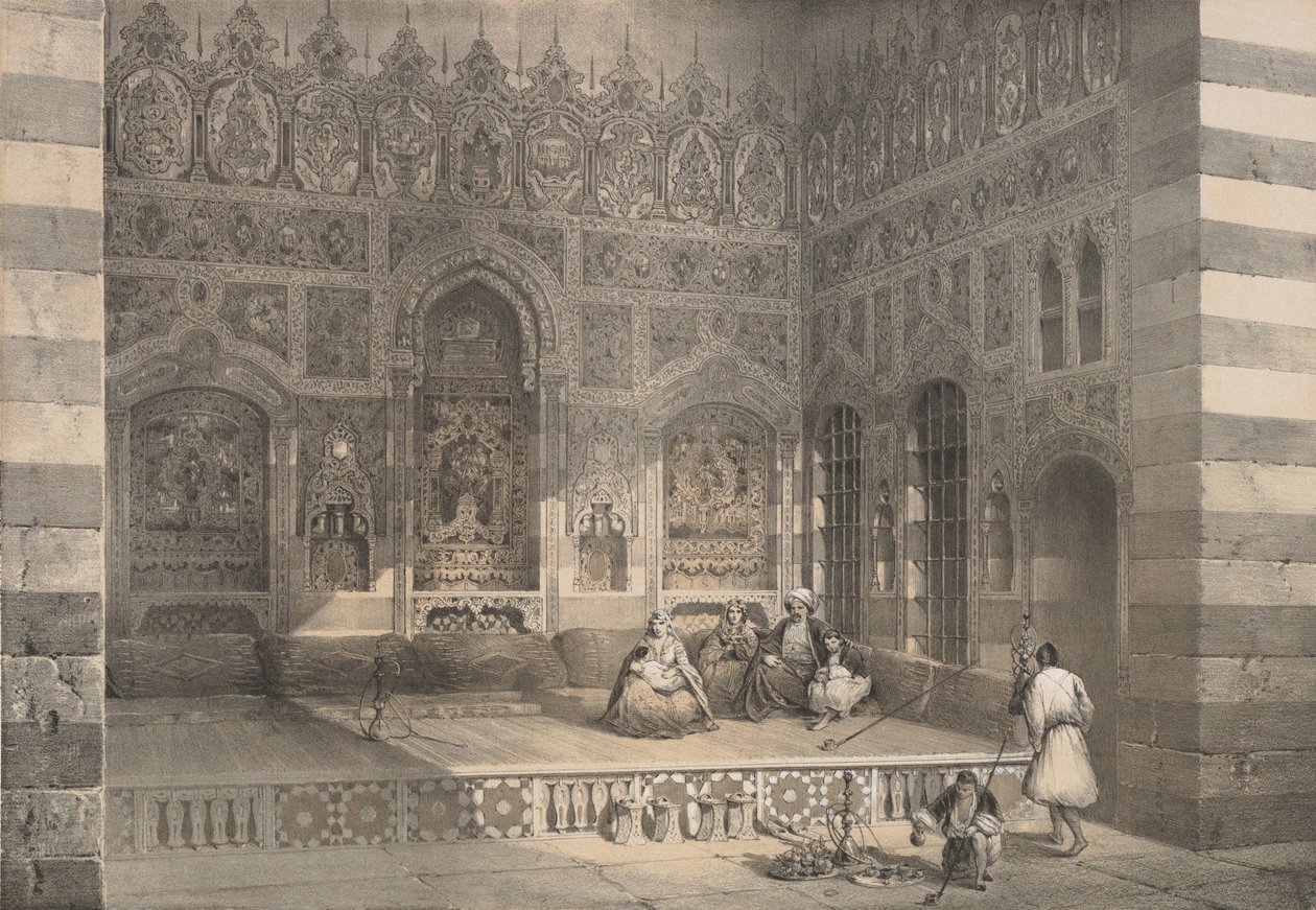 100. Een Iwan, in Damascus, 1843 door H. Clerget