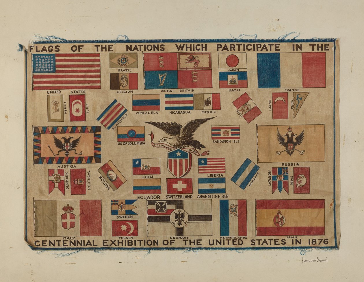 Eeuwfeest textiel - Vlag door H. Langden Brown