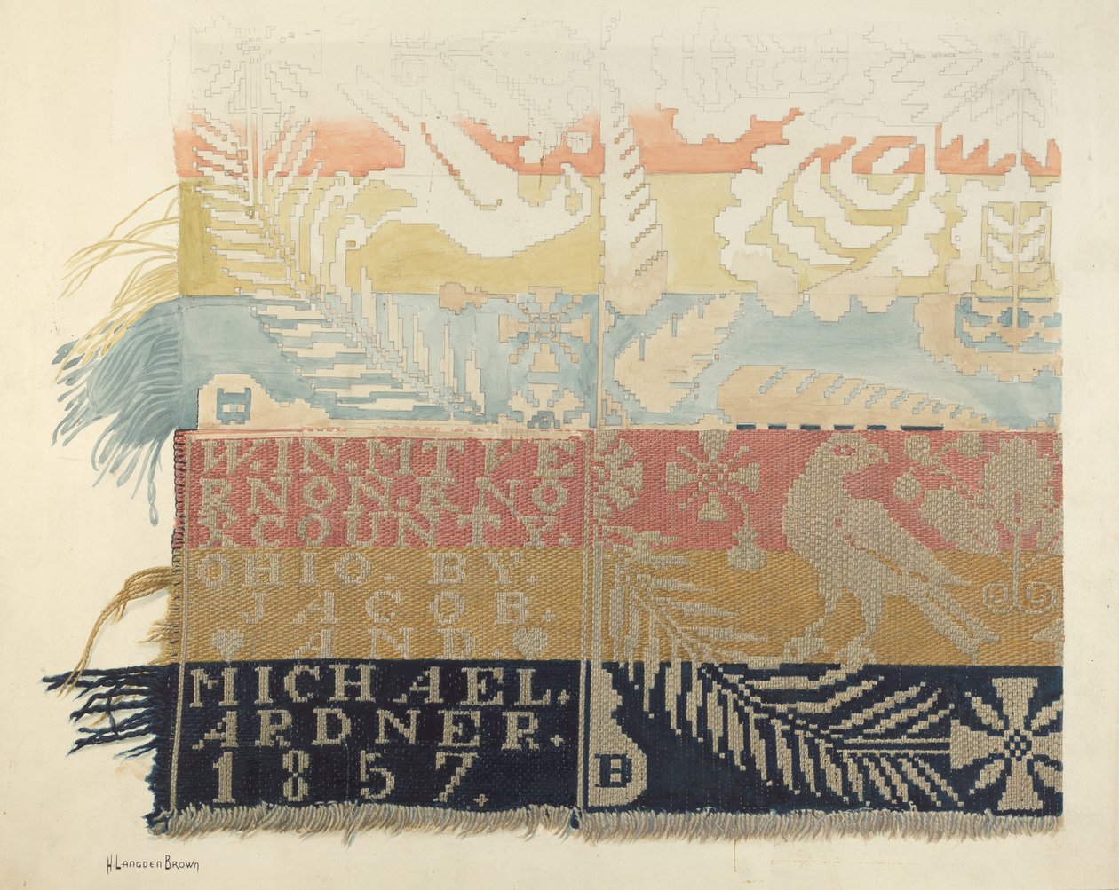 Jacquard deken door H. Langden Brown