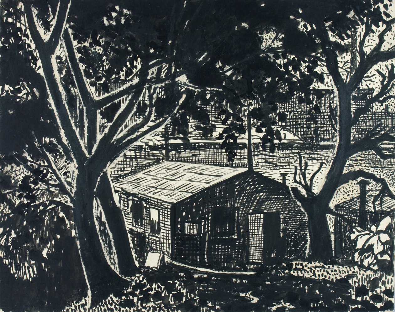 Zonder titel (Huis in het bos) door H. Lyman Sayen