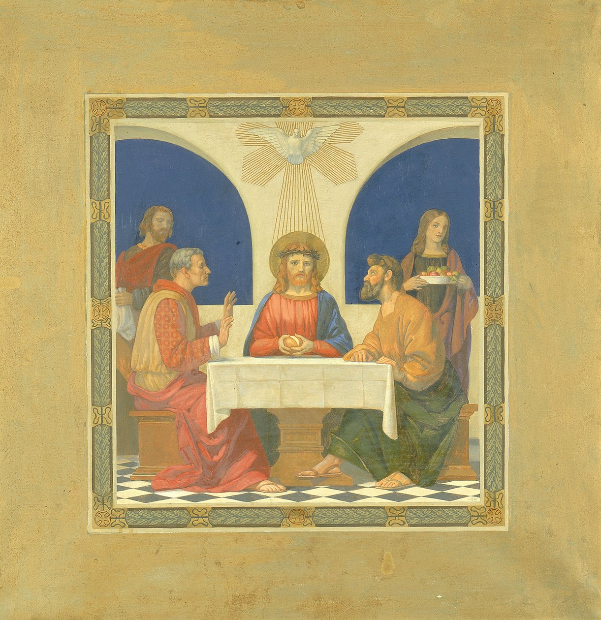 Avondmaal in Emmaüs, 1915-1925 door H. Siddons Mowbray