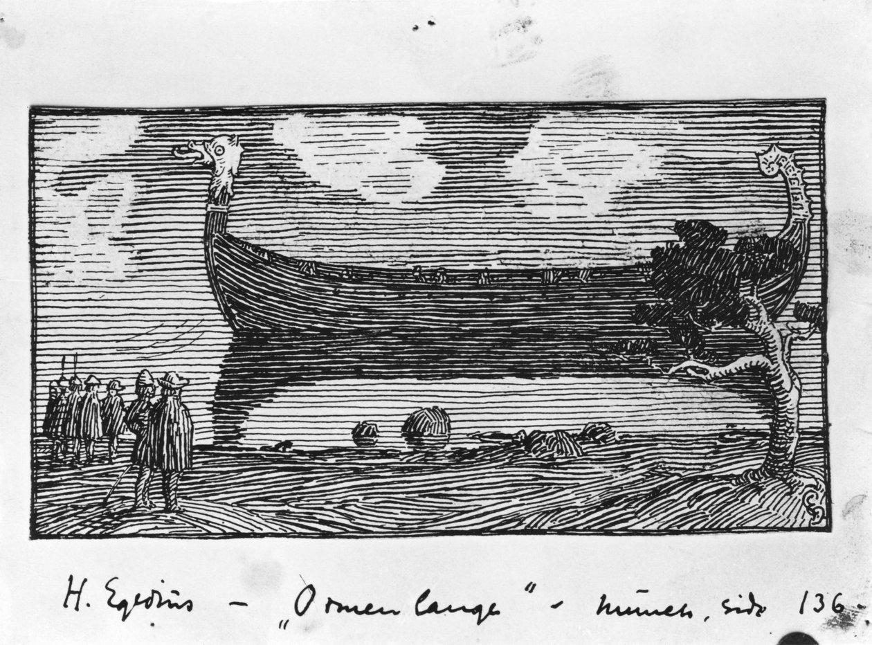 Ormen lange (inkt op papier) door Halfdan Egedius